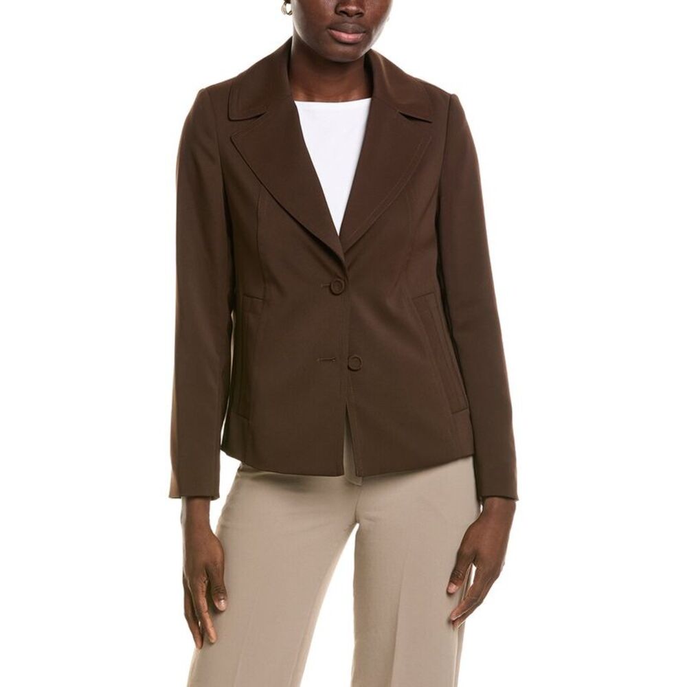 Marc Cain Womens Solid Blazer, Brown